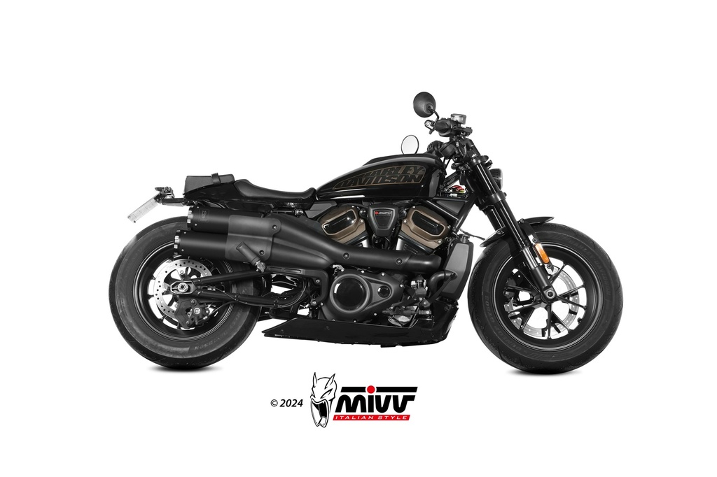 [HD.004.LH1BA] MIVV 2 SLIP-ON HR-1 BLACK HARLEY DAVIDSON SPORTSTER S 2021-24