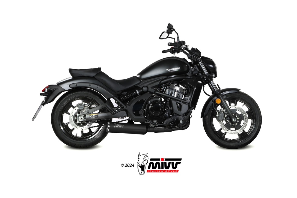 [K.060.SH1BAN] MIVV FULL SYSTEM 2x1 HR-1 BLACK KAWASAKI VULCAN S 2017-23