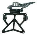 Soporte de matrícula grande regulable Ermax Aluminio Negro con soporte para intermitentes