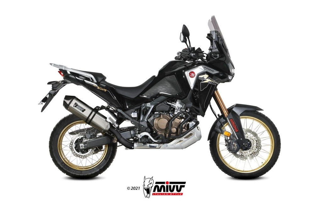 [H.079.LRX] MIVV EXHAUST PIPE SLIP-ON SPEED EDGE ST. STEEL WITH CARBON CAP HONDA CRF 1100 L AFRICA TWIN 2020-22