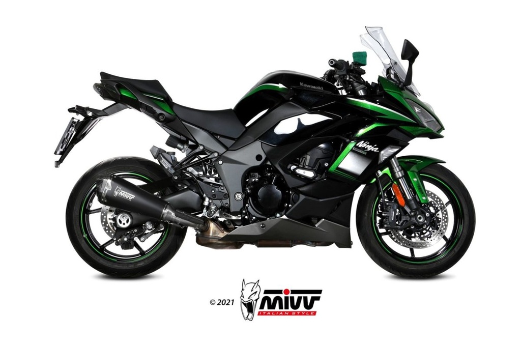 [K.054.LDRB] MIVV EXHAUST PIPE SLIP-ON DELTA RACE BLACK KAWASAKI Ninja 1000 SX / Tourer 2020-22